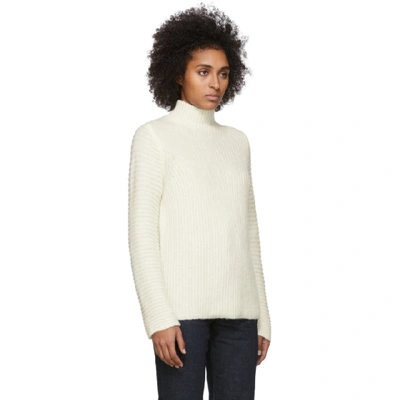 Shop Helmut Lang White Wool And Alpaca High Neck Turtleneck In Ivory