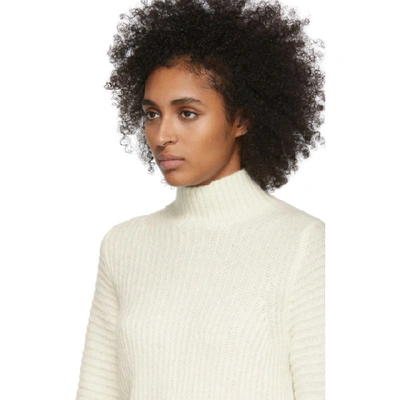 Shop Helmut Lang White Wool And Alpaca High Neck Turtleneck In Ivory