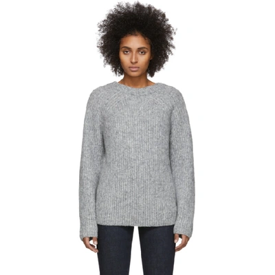 Shop Helmut Lang Grey Wool And Alpaca Ghost Sweater In Grey Melang