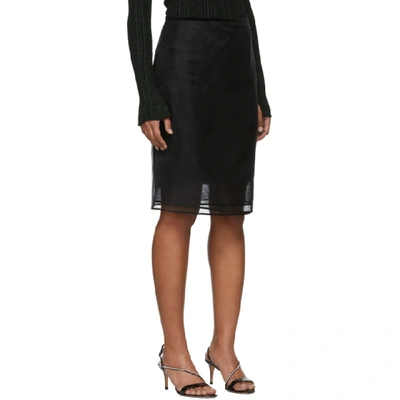 Shop Helmut Lang Black Silk Organza Skirt