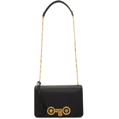 Shop Versace Black Medium Icon Tribute Flap Bag In K41ot Black