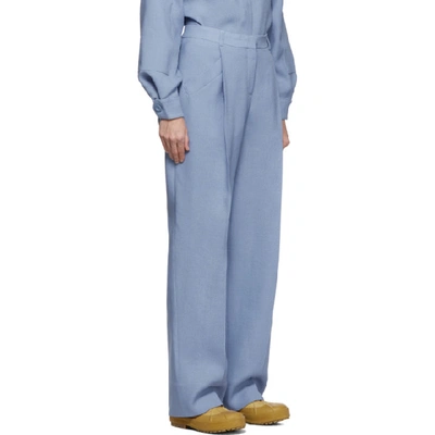 Shop Jacquemus Blue Wool Le Pantalon Loya Trousers In Light Blue