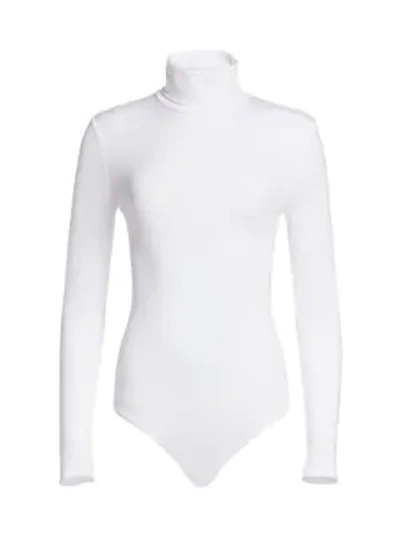 Shop Wolford Women's Colorado Turtleneck Knit Bodysuit In White