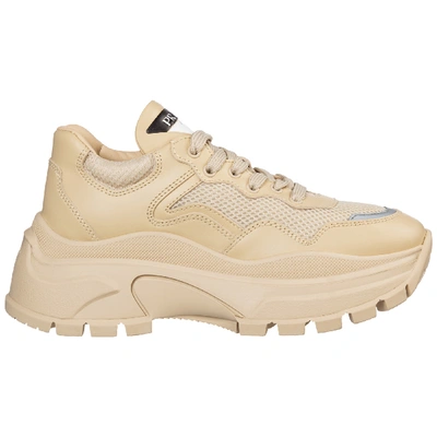 Shop Prada Women's Shoes Leather Trainers Sneakers In Beige