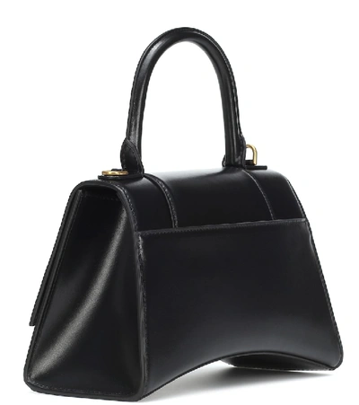 Balenciaga Black Calfskin Leather Hourglass Top Handle S Bag In Black