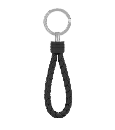 Bottega Veneta Intrecciato Weave Loop Keyring In Black