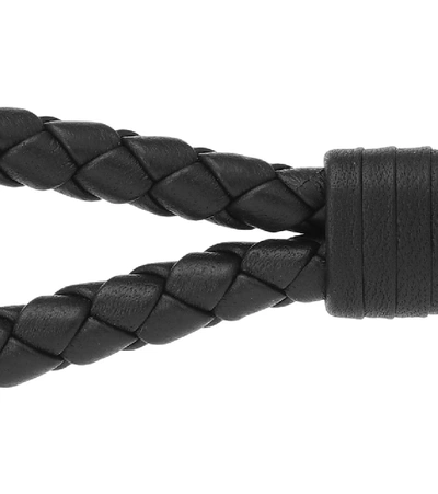 Bottega Veneta Intrecciato Weave Loop Keyring In Black