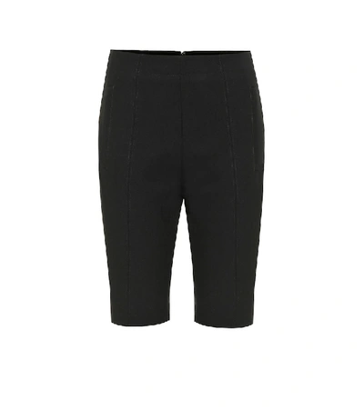 Shop Tibi Anson Stretch-crêpe Shorts In Black