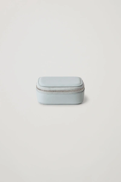 Shop Cos Leather Travel Pouch In Light Turquoise