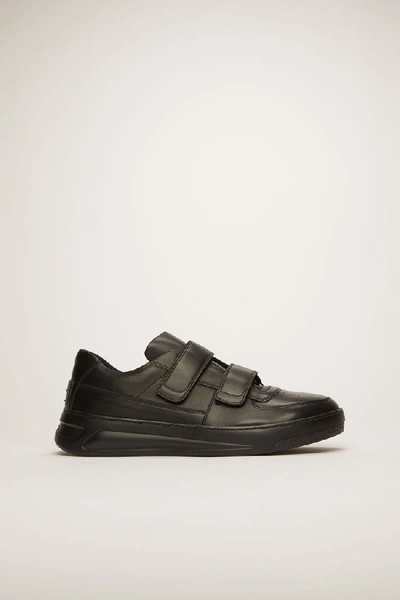 Shop Acne Studios Perey1 Black/black In Velcro-strap Sneakers