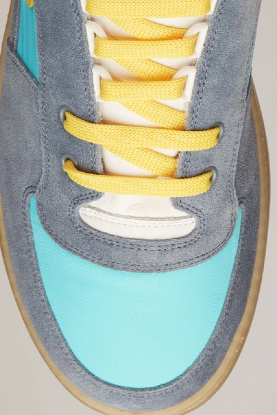 Shop Acne Studios Perey Lace Up Em Blue/turquoise/beige In Lace-up Sneakers
