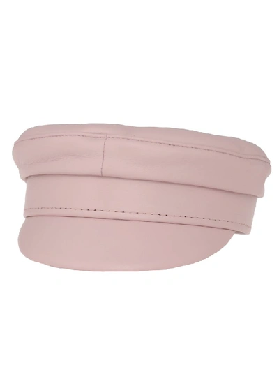 Shop Ruslan Baginskiy Leather Baker Boy Hat In Pink