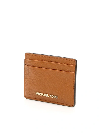 Shop Michael Michael Kors Jet Set Cardholder In Acorn (beige)