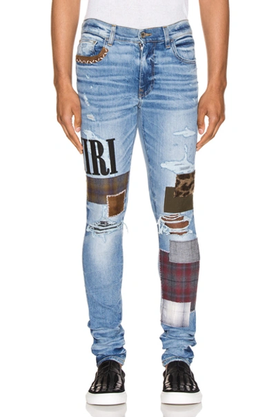 Shop Amiri Grunge Patch Jean In Medium Crafted Indigo