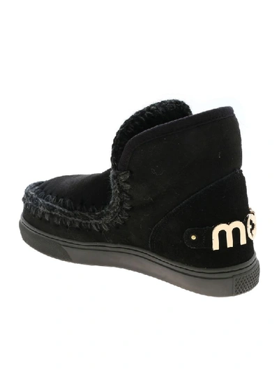 Shop Mou Eskimo Sneaker Big Metal Logo Boots In Nero