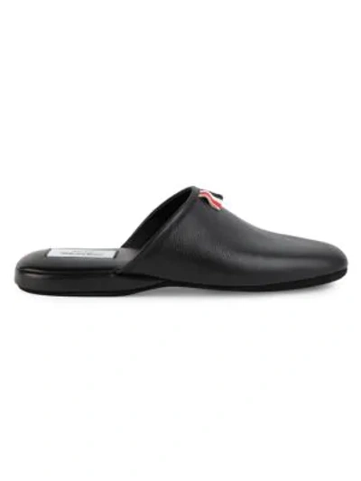 Shop Thom Browne Leather Mules In Black