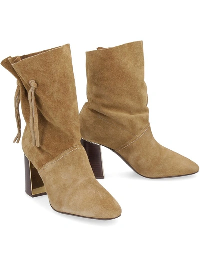 Shop Tory Burch Gigi Suede Ankle Boots In Sabbia