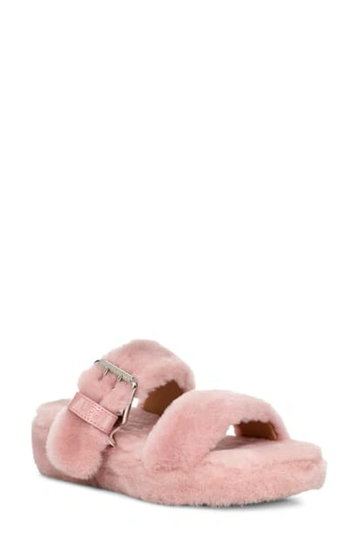 Shop Ugg Fuzz Yeah Genuine Shearling Slipper In Pink Crystal