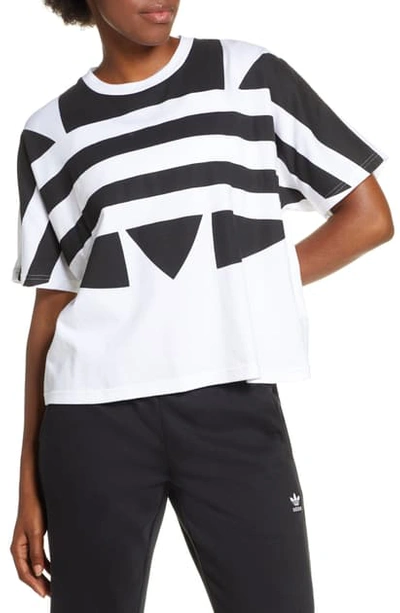Shop Adidas Originals Large Logo Tee In White/ Black
