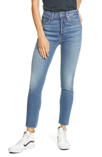 Shop Re/done Originals High Waist Ankle Jeans In Aged Blue