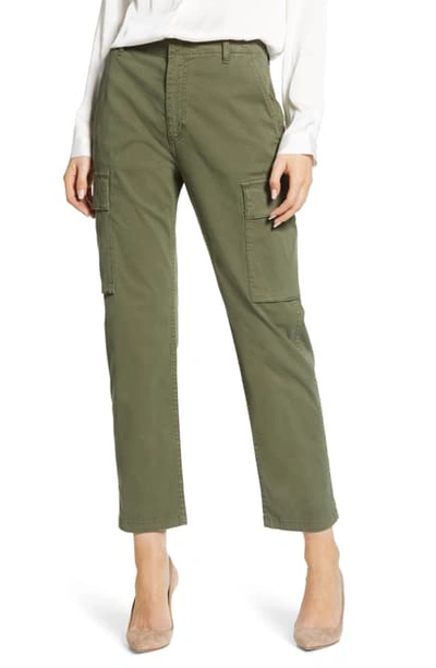 Shop Citizens Of Humanity Gaia Stretch Twill Crop Cargo Pants In Army Green