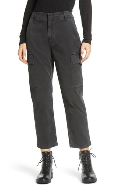 Shop Citizens Of Humanity Gaia Stretch Twill Crop Cargo Pants In Black