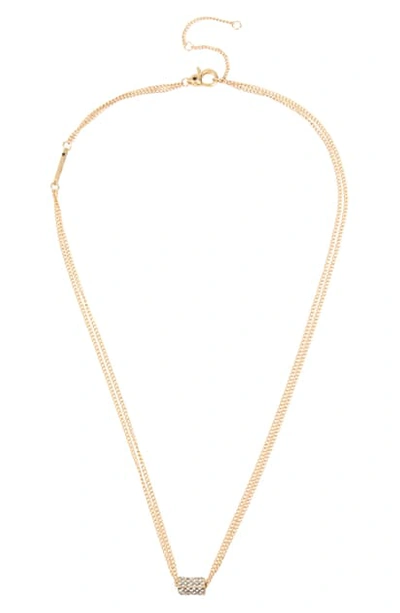 Shop Allsaints Pave Pendant Necklace In Gold