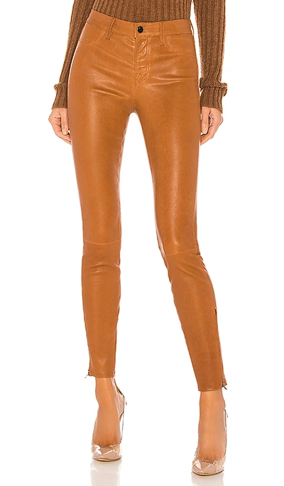 Shop J Brand L8001 Leather Mid Rise Skinny Pant In Eclair