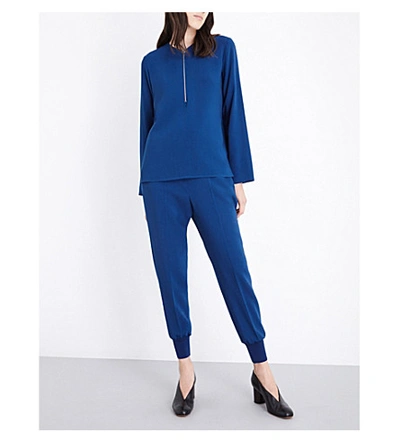 Stella Mccartney Arlesa Stretch-crepe Top In Petrol