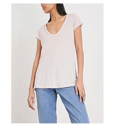 Shop James Perse V-neck Cotton-jersey T-shirt In Rinse