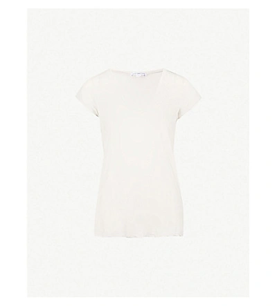 Shop James Perse V-neck Cotton-jersey T-shirt In Silver