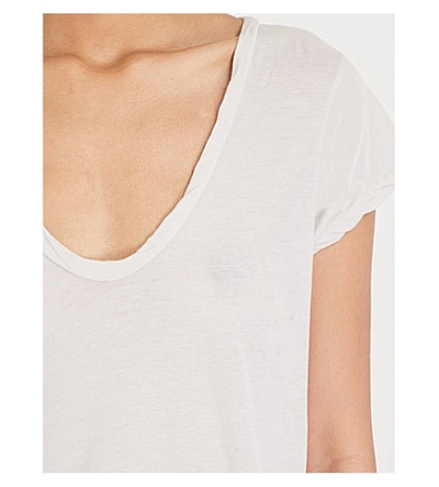 Shop James Perse V-neck Cotton-jersey T-shirt In Silver