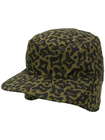 Shop Marni Graphic Print Cap In Green