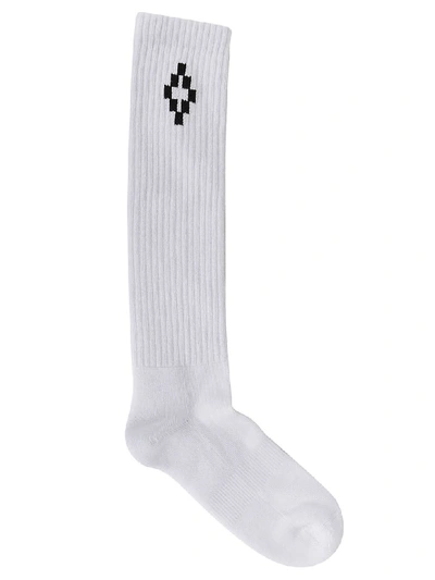 Shop Marcelo Burlon County Of Milan Cross Long Socks In Bianco