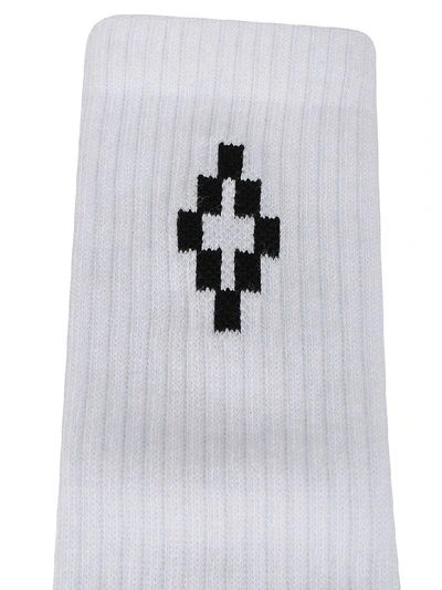 Shop Marcelo Burlon County Of Milan Cross Long Socks In Bianco