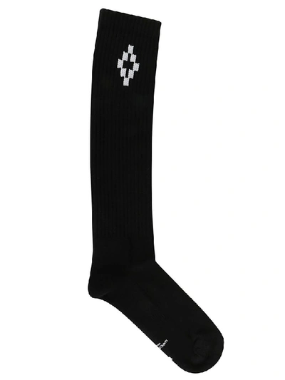 Shop Marcelo Burlon County Of Milan Cross Long Socks In Nero