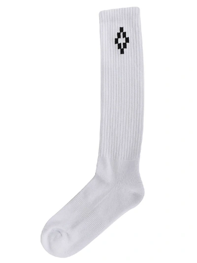 Shop Marcelo Burlon County Of Milan Cross Long Socks In Bianco