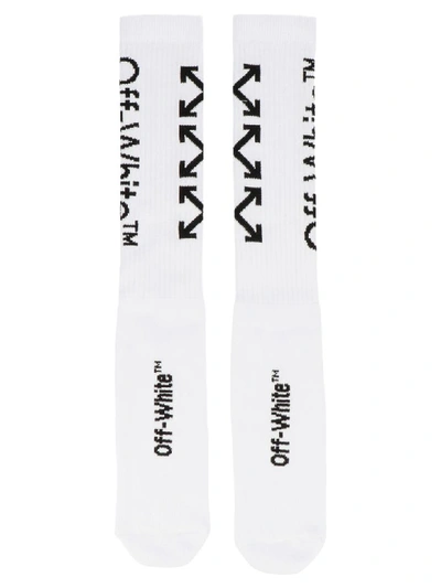 Shop Off-white Diag Socks In Bianco