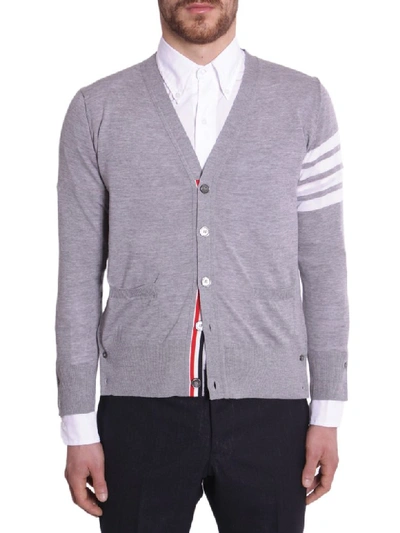 Shop Thom Browne V-neck Cardigan In Grigio