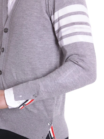 Shop Thom Browne V-neck Cardigan In Grigio