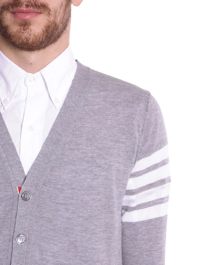 Shop Thom Browne V-neck Cardigan In Grigio