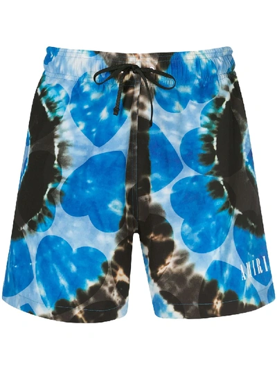 Shop Amiri All-over Print Swim Shorts In Blue