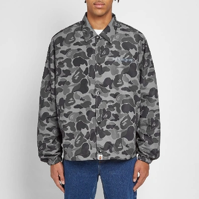 Shop A Bathing Ape Abc Camo Relaxed Coach Jacket In Black