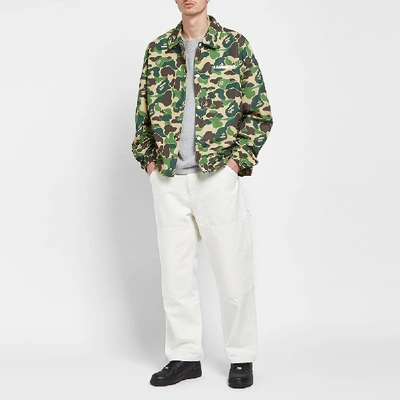 Shop A Bathing Ape Abc Camo Relaxed Coach Jacket In Green