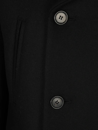 Shop Prada Double Breasted Coat In Black