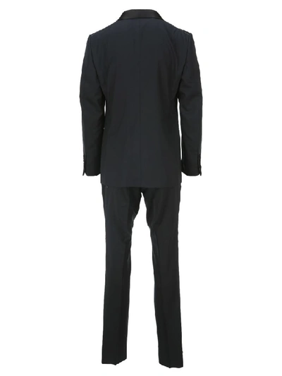 Shop Tom Ford Tuxedo Suit In Dark Blue + Black