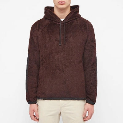 Shop Norse Projects Tycho Sherpa Popover Fleece Hoody In Red