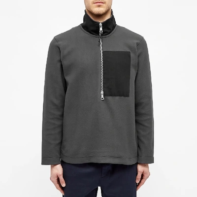 Shop Albam Popover Pocket Fleece In Grey