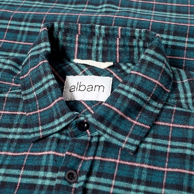 Shop Albam Checked Craft Shirt In Green