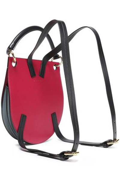 Shop Marni Woman Two-tone Leather Backpack Fuchsia